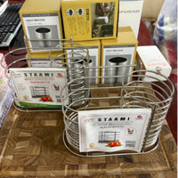 Giỏ đựng đũa inox 2 ngăn cao cấp Staami Hàn Quốc ST-485 không hoen gỉ