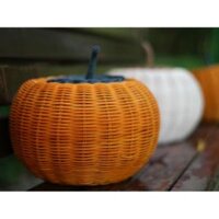 Gio đựng hành tỏi khô mây tre đan màu vàng, giỏ đựng đồ hoa khô trang trí nhà bếp