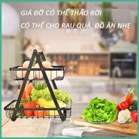 Giỏ đựng hoa quả để bàn/ kệ đựng đồ nhà bếp đa năng thiết kế 2 tầng trẻ trung sang trọng