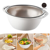 Giỏ đựng nước Relaxorox Hai lớp có tay cầm Bát thoát nước nhà bếp Rỗng thoát nước nhanh Salad trái cây Giặt lưu trữ Bộ lọc Drainer Dụng cụ làm sạch rau củ