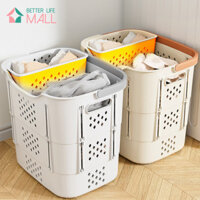 Giỏ đựng quần áo bẩn có thể gập lại, Giỏ đựng đồ đa năng, Giỏ đựng đồ giặt bẩn bằng nhựa chất lượng cao màu xám