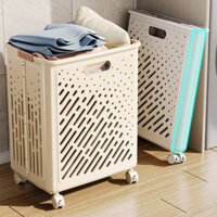 Giỏ đựng quần áo bẩn gấp gọn có bánh xe di chuyển tiện lợi - Giỏ đựng đồ chơi cho bé đa năng , sọt đựng đồ giặt phơi