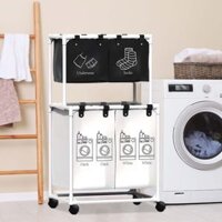 GIỎ ĐỰNG QUẦN ÁO BẨN MÁY PHÂN LOẠI QUẦN ÁO BẨN 4 ​​NGĂN, DUNG TÍCH LỚN SỌT ĐỰNG QUẦN ÁO BẨN, GIỎ ĐỰNG ĐỒ GIẶT LỚN CÓ THỂ THÁO RỜI GIỎ ĐỰNG ĐỒ NHÀ TẮM