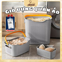 Giỏ đựng quần áo bẩn MOCS kết hợp giỏ nhỏ đựng đồ lót, Sọt đựng đồ giặt có quai xách nhựa PP cứng cáp hiện đại