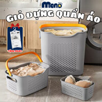 Giỏ đựng quần áo bẩn MONO kết hợp giỏ nhỏ đựng đồ lót, Sọt đựng đồ giặt có quai xách nhựa PP cứng cáp hiện đại