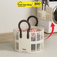 Giỏ đựng quần áo bẩn nhà tắm gấp gọn có quai xách tiện lợi, sọt để đồ dơ có lỗ thoáng khí chống hôi