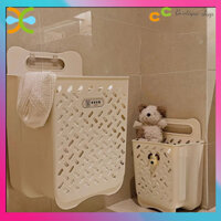 Giỏ đựng quần áo bẩn treo tường có thể gấp gọn, sọt đựng đồ đa năng có lỗ thoáng nhìn thấy đồ bên trong