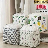 Giỏ đựng quần áo bằng vải cỡ lớn , túi đựng chăn gấp gọn Chính Hãng TOKDODO Giao Màu Ngẫu Nhiên