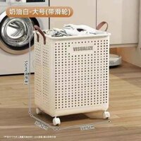 Giỏ Đựng Quần Áo Có Bánh Xe, Giỏ Nhựa Đựng Quần Áo Đa Năng, Có Thể Gấp Gọn Q046