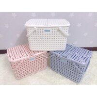 Giỏ đựng quần áo đi sinh em bé làn đi sinh có nắp quai xách inochi  phụ kiện bé bo
