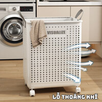 Giỏ Đựng Quần Áo -  Gấp Gọn Có Bánh Xe Di Chuyển Và Quai Xách ,Chất Liệu Nhựa ABS