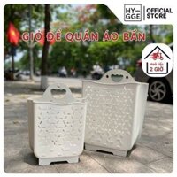 Giỏ đựng quần áo nhà tắm Hygge gấp gọn kèm miếng dán tường, sọt đựng quần áo bẩn chất liệu nhựa dẻo