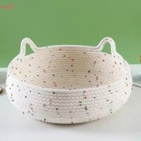 Giỏ đựng thú cưng dệt NEDFS, Giường mèo dây Cotton thủ công, Túi ngủ cho mèo có thể giặt ấm cúng bốn mùa Thảm ngủ thú cưng đa năng Đồ dùng cho thú cưng