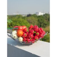 Giỏ đựng trái cây giỏ đựng đồ chụp hình sản phẩm chất liệu inox kiểu võng xinh xắn trang trí bàn ăn