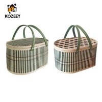 Giỏ đựng tre thủ công KOZEEY có nắp đậy - để sắp xếp và tặng quà