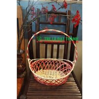 Giỏ gói quà tết màu đỏ rực rỡ. 35x28xh12/40cm