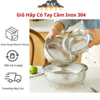 Giỏ Hấp Có Tay Cầm Sâu Lòng Chất Liệu Inox 304, Nồi Hấp, Giỏ Hấp Rau Củ, Nồi Hấp Thay Thế Cho Nồi Nhà Bếp, Hấp Trứng
