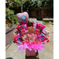 Giỏ hoa bánh kẹo tặng sinh nhật 1/6 trung thu