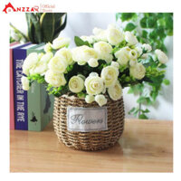 Giỏ hoa hồng để bàn trang trí văn phòng, quầy lễ tân cực xinh GH-21