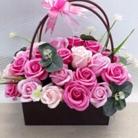 Giỏ hoa hồng sáp 20,30 bông(hà nội-hàng sẵn) - HN5