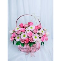 Giỏ Hoa Hồng Sáp Thơm tặng sinh nhật, khai trương, 8/3, 20/11,..(Kèm thiệp)