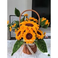Giỏ hoa hướng dương kẽm nhung Handmade [làm sẵn]