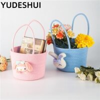 Giỏ hoa lễ tình nhân YudhUI, có tay cầm Giỏ quà dệt Kuromi, Búp bê sang trọng di động Phim hoạt hình Sanrio Túi xách lưu niệm cho bé cả tháng