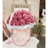 Giỏ hoa màu hồng đất xinh xắn lại sang_Hàng sẵn
