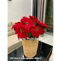 giỏ hoa trạng nguyên 60cm giả - hoa giả trang trí