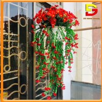 Giỏ Hoa Treo Tường - Chậu Hoa Giả Trang Trí Ban Công Tuyệt Đẹp Cắm Sẵn Y Hình DG-50