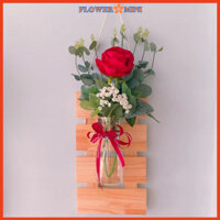 Giỏ hoa treo tường thiết kế bảng gỗ trồng cây cảnh, cắm hoa trang trí ban công, phòng khách, quán cà phê độc đáo GH-01