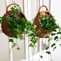Giỏ hoa treo tường Youpin Pavilion, giỏ hoa dệt mộc mạc, giỏ treo bằng mây, giỏ dệt đơn giản, chậu hoa treo tường, giỏ treo cây xanh, giỏ hoa treo tường, bình hoa trang trí tường