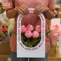 Giỏ hoa Tulip ú kẽm nhung 5 bông Mua Tất (muatat.shop)