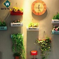 Giỏ hoa WAPKTY, Giỏ treo tường dày lớn DIY, Hộp đựng đồ sắt cổ thủ công di động tại nhà