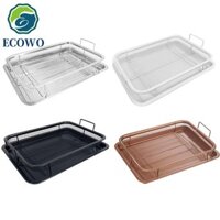 Giỏ & Khay Nồi Chiên Không Khí AQUAGEM, Máy Rửa Chén Lưới Nâng Cao Khay Nướng Bánh An Toàn Cho Lò Nướng, Chảo Inox Nấu Ăn Khỏe Mạnh Chống Dính Khay Nướng Lớn Gà