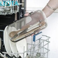 Giỏ làm sạch dao kéo LEOTAKF, Giỏ đựng dao kéo lưới thông gió bằng thép không gỉ, Hộp đựng dao kéo tiết kiệm không gian dung tích lớn di động Nhà bếp