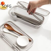 Giỏ làm sạch dao kéo SDFG, Giỏ đựng dao kéo lưới bằng thép không gỉ có thể thoát nước, Hộp đựng dao kéo thông gió dung tích lớn di động Máy rửa chén
