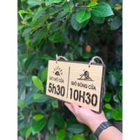 (GIỜ LÀM THEO YÊU CẦU) Bảng gỗ GIỜ MỞ CỬA & GIỜ ĐÓNG CỬA có dây treo trang trí quán, cửa hàng...