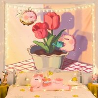 Gió Lợn Thế Giới Hoạt Hình Dễ Thương Cô Gái Thảm Ký Túc Xá Trang Trí Nền Vải Phòng Đầu Giường Sống Thảm 2.21