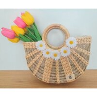 giỏ lục bình bán nguyệt - giỏ xách đi chơi, chụp hình