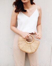 Giỏ lục bình bán nguyệt size nhỏ – giỏ đan lục bình