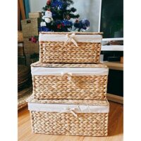Giỏ lục bình đựng đồ size lớn có lót vải và không lót vải