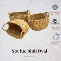 Giỏ lục bình đựng đồ Smile Decor ovan , giỏ để sách báo , rau củ quả , có quai cầm dễ di chuyển