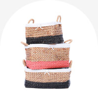 Giỏ lục bình đựng đồ VIETBAS có quai 3 size LB_021