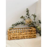 Giỏ lục bình mẫu đan se đựng đồ đa năng, trang trí nhà cửa, phong cách Vintage, cổ điển