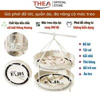 Giỏ lưới phơi quần áo, đồ lót, rổ phơi quần áo, túi lưới phơi đồ, móc treo quần áo - THEA