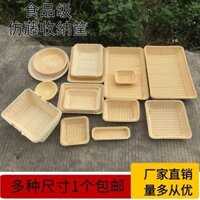 Giỏ lưu trữ nhựa giả mây, giỏ trái cây siêu thị, giỏ bánh mì, giỏ hình chữ nhật tròn bán buôn POYM