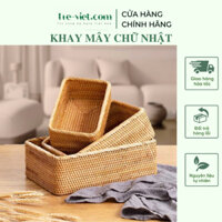 Giỏ mây chữ nhật đựng đồ - Rổ mây đựng mỹ phẩm để bàn, decor chụp ảnh sản phẩm
