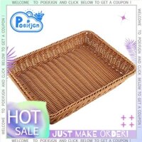 Giỏ Mây Nhựa, Giỏ Bánh Mì Cửa Hàng Bánh Mì Siêu Thị Giỏ Trưng Bày Dệt Để Bàn Thực Phẩm Rau Quả Nhà Hàng Giỏ Phục Vụ, Nâu