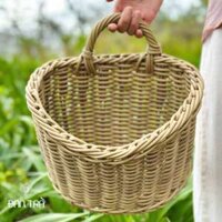 Giỏ mây vintage treo trên xe đạp - S000872